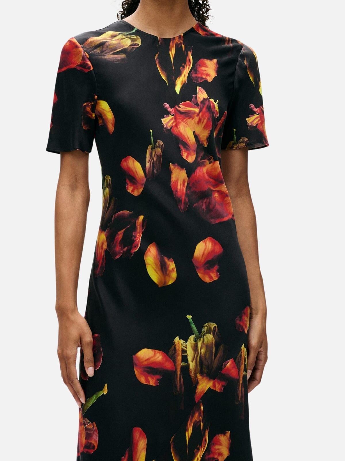 Short Sleeve Bias Dress - Tulipa Black Dresses & Jumpsuits Silk Laundry 