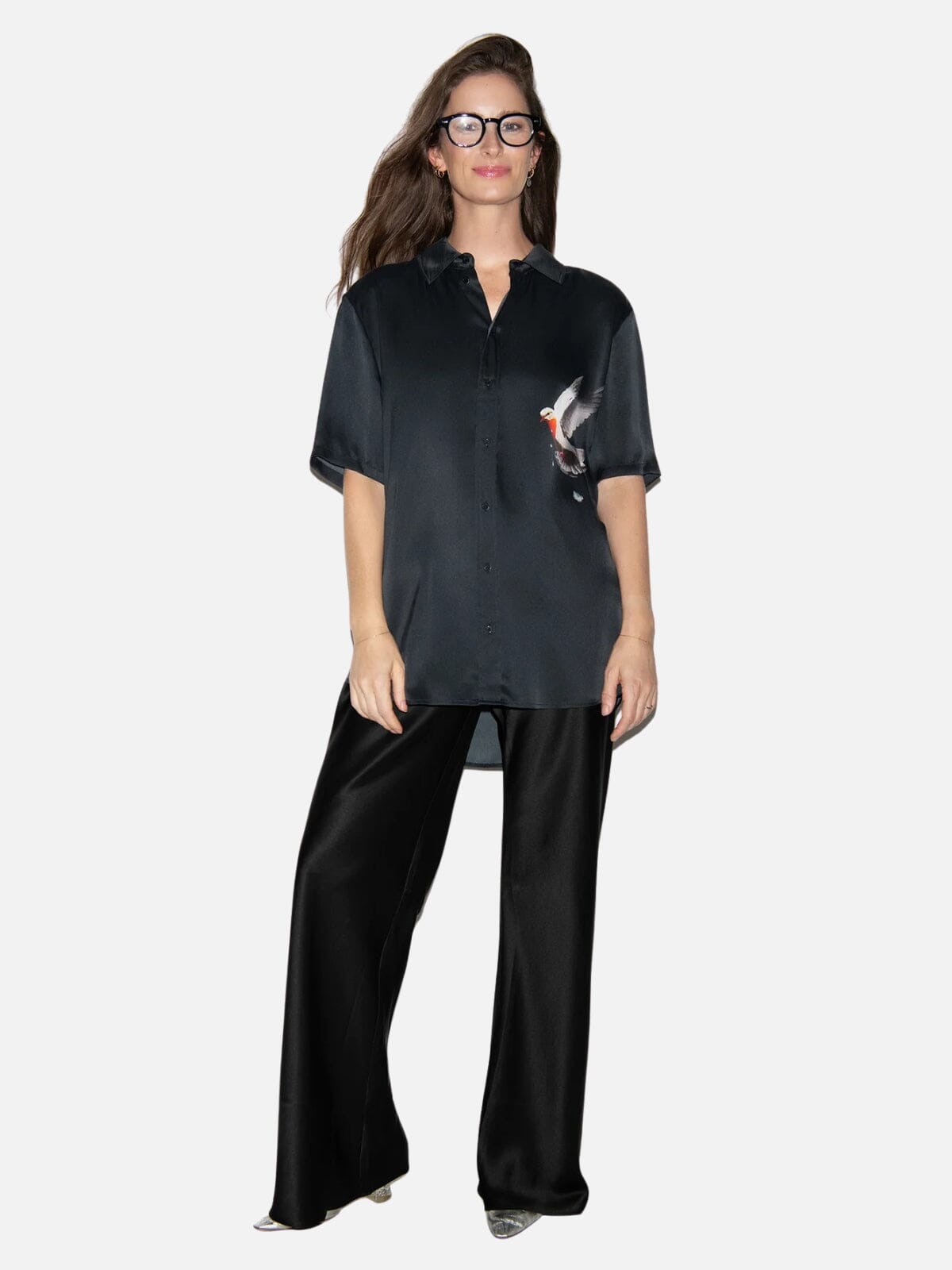 Short Sleeve Boyfriend Shirt - Bleeding Dove Shirts Silk Laundry 