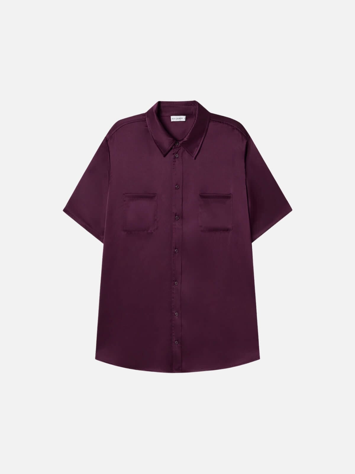 Silk Laundry | Short Sleeve Boyfriend Shirt - Blood Plum | Perlu