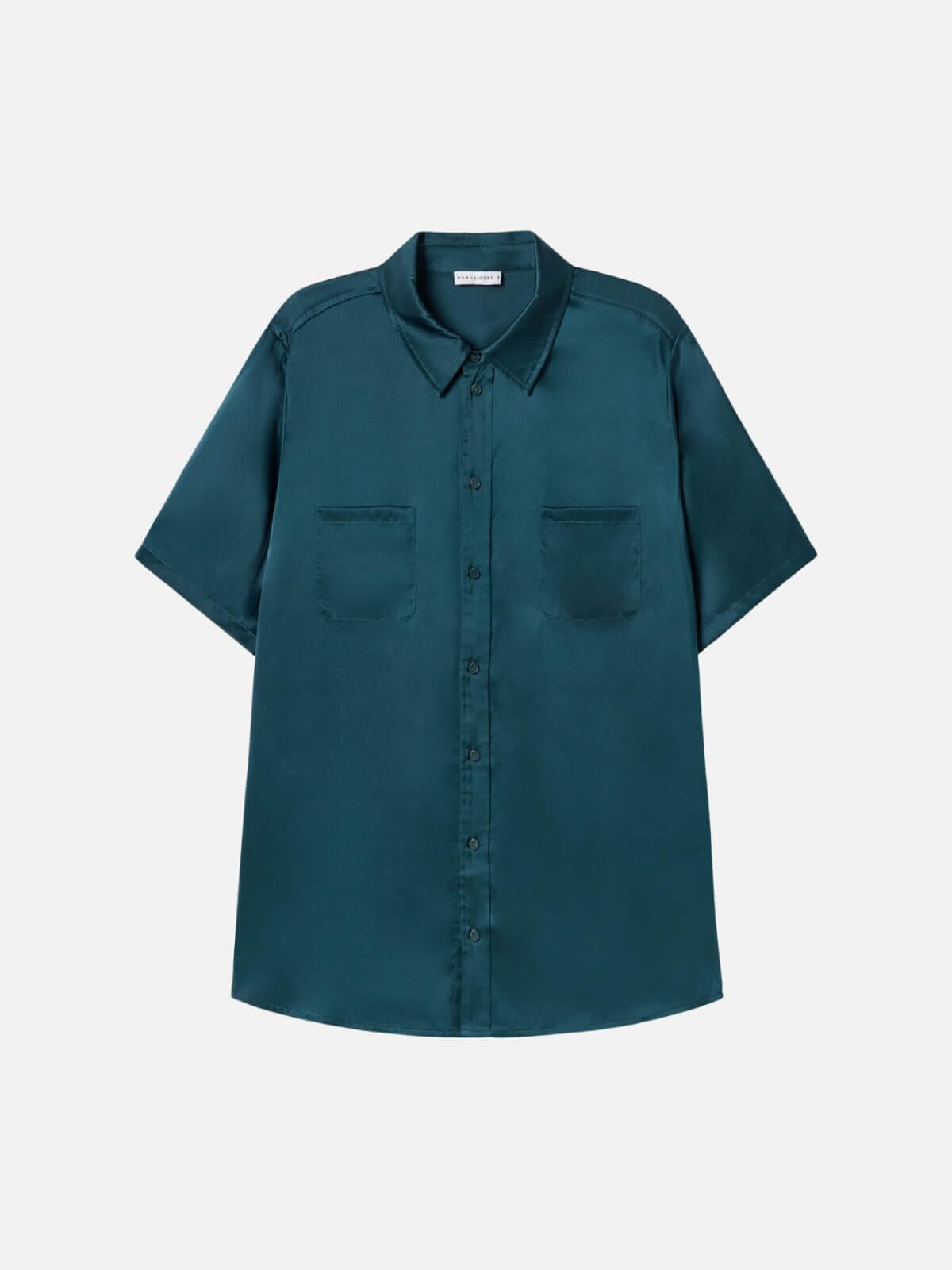 Silk Laundry | Short Sleeve Boyfriend Shirt - Teal | Perlu