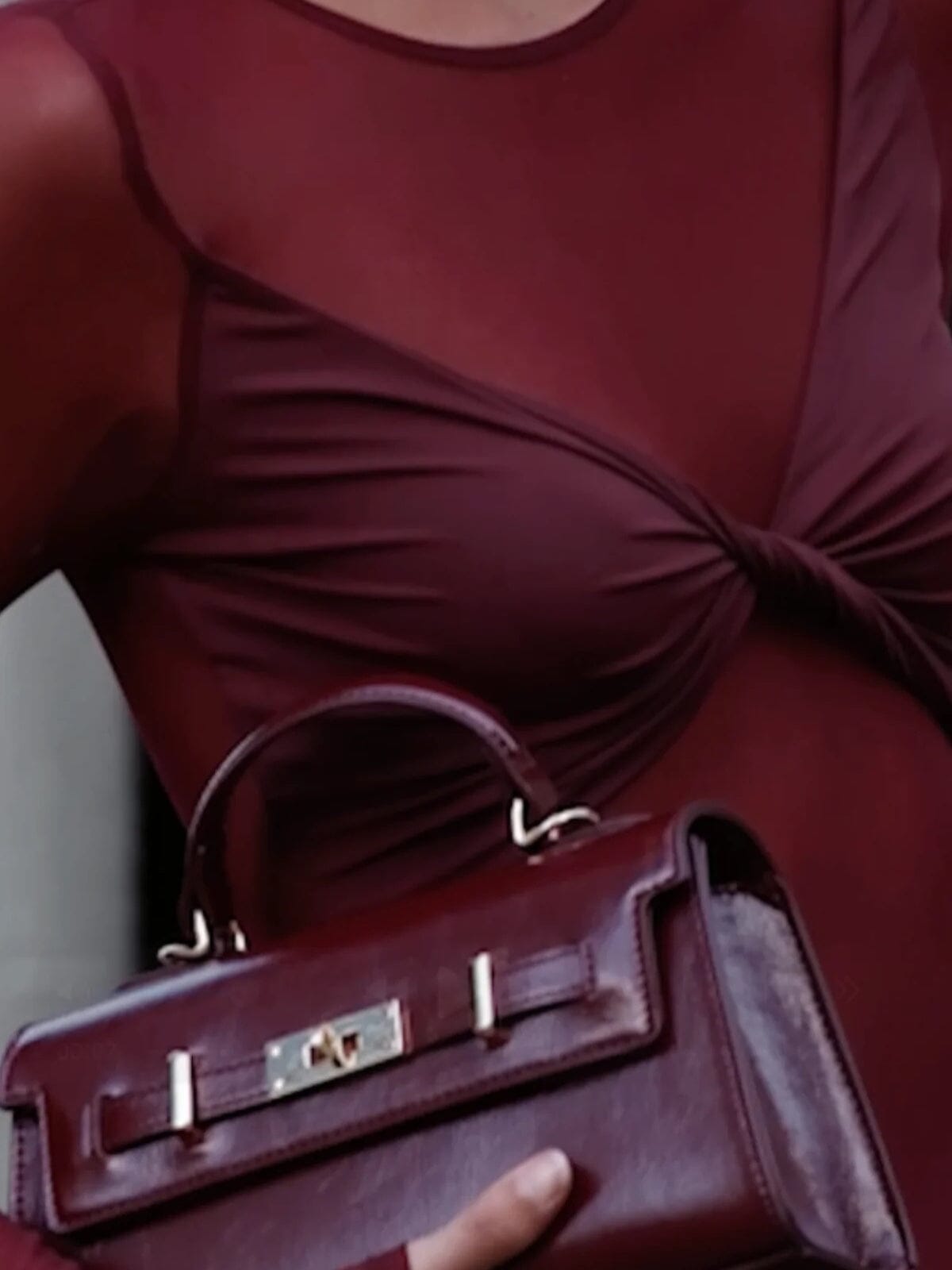 Auguste Long Sleeve Mesh Jersey Maxi - Bordeaux Dresses & Jumpsuits SUBOO 