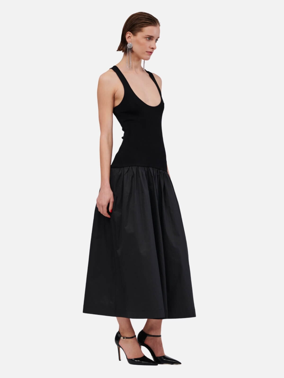 Suboo | Naples Drop Waist Midi Dress - Black | Perlu