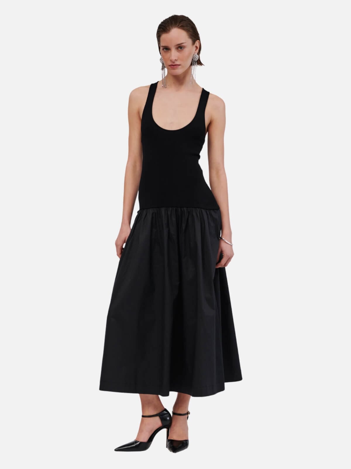 Suboo | Naples Drop Waist Midi Dress - Black | Perlu