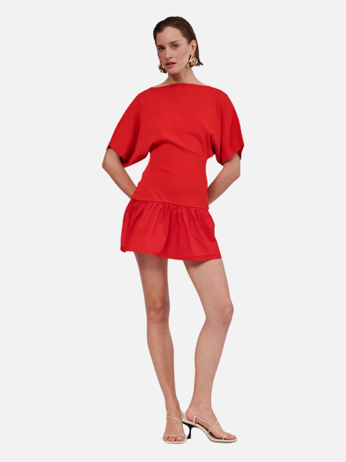 Suboo | Naples Drop Waist Mini Dress - Red | Perlu