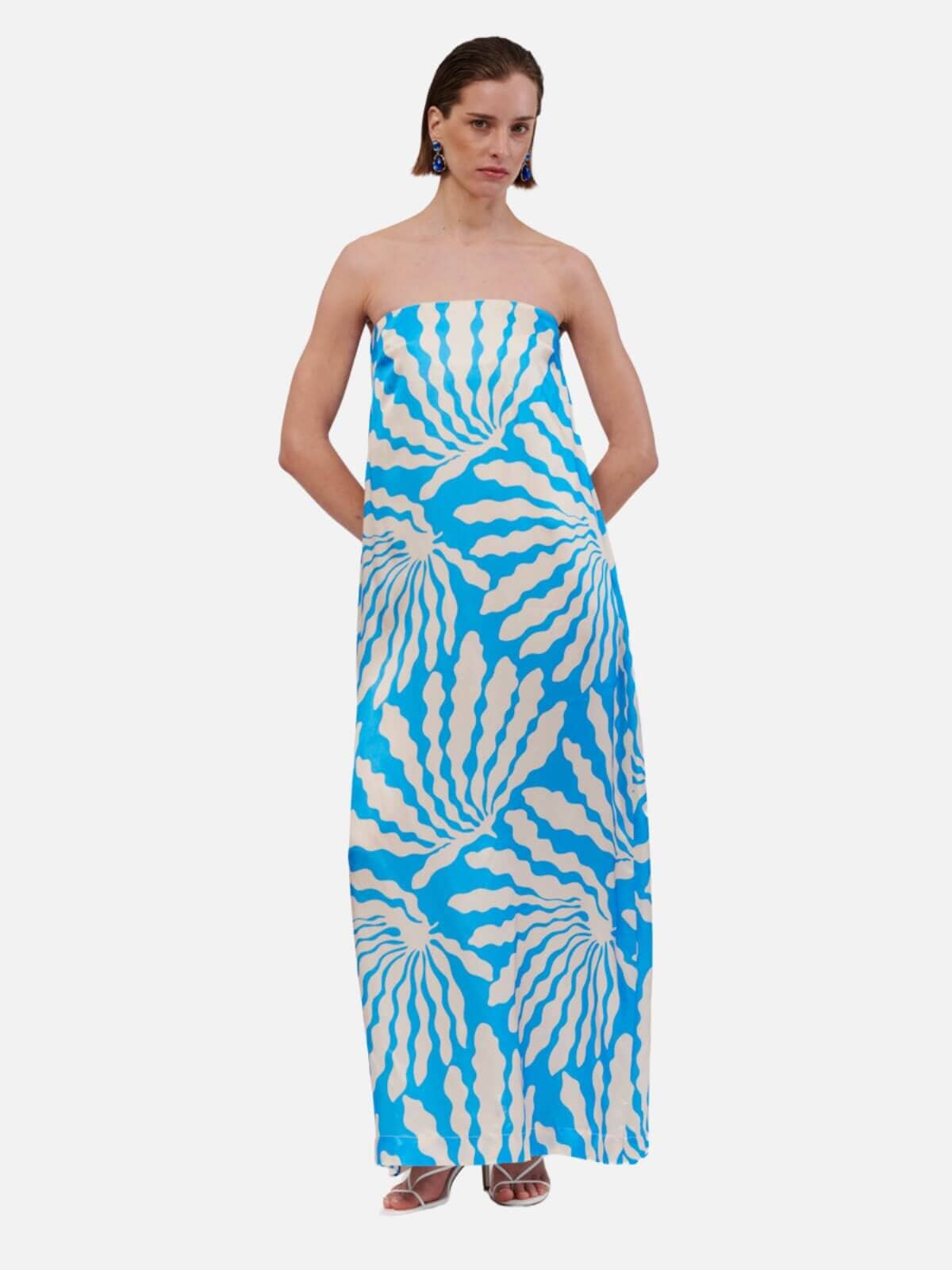 Suboo | Palma Trapeze Maxi Dress - Blue | Perlu