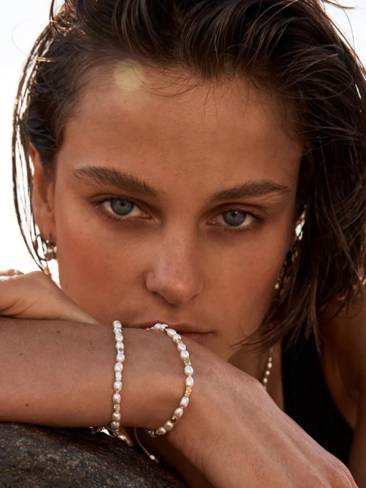 Mini Pearls Hand Knotted Bracelet - Black/Silver