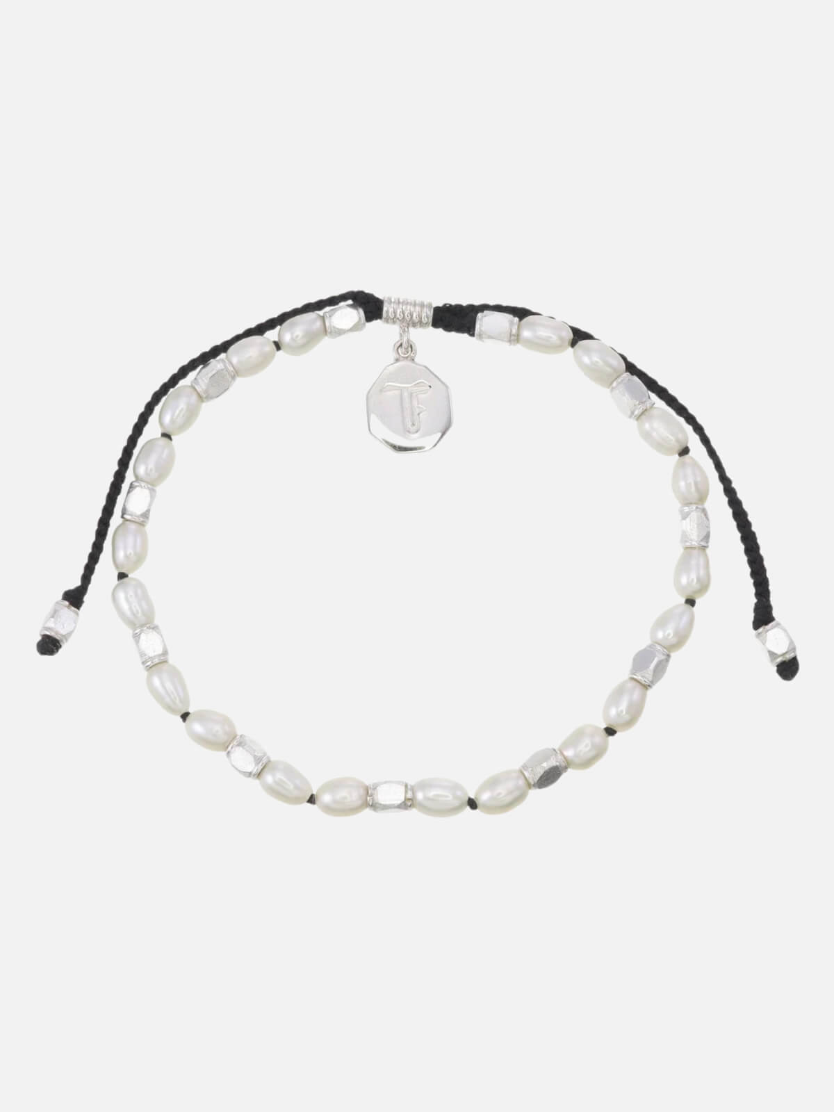 Mini Pearls Hand Knotted Bracelet - Black/Silver