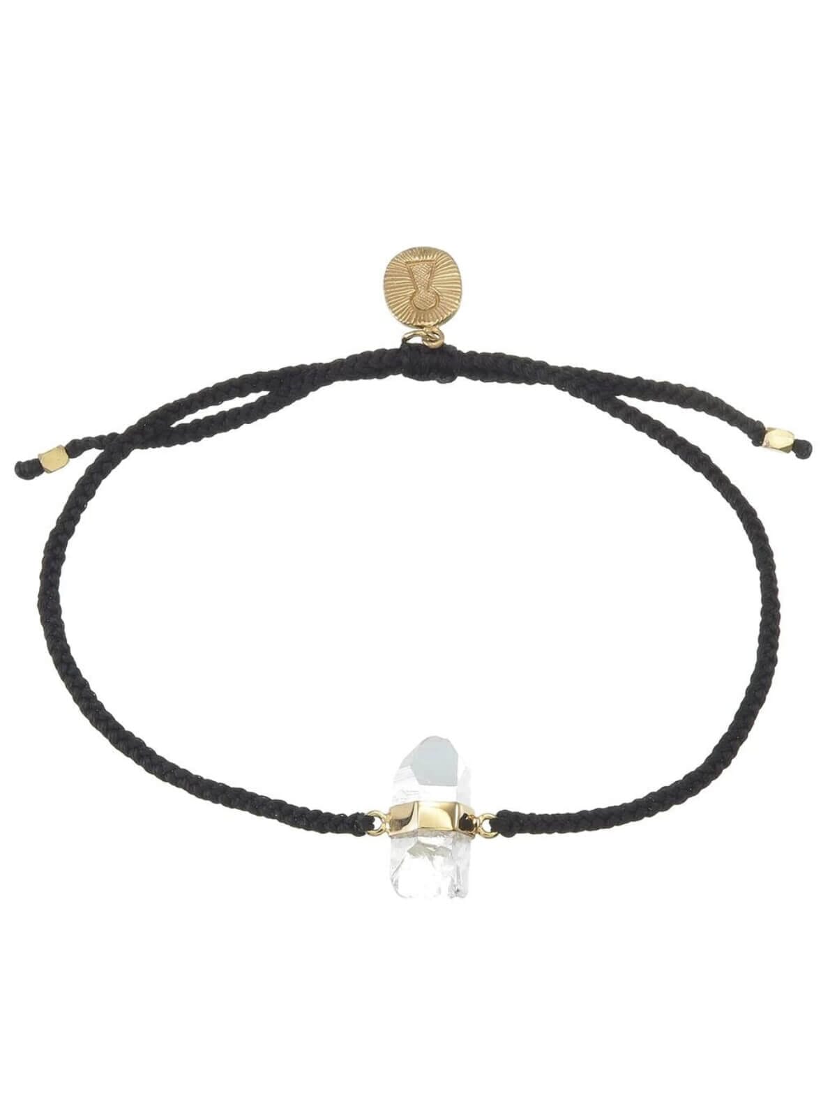 Tiger Frame | Woven Crystal Bracelet | Gold - Black / Quartz | Perlu 
