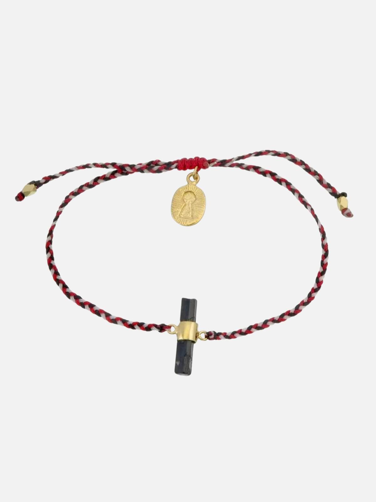 Black Tourmaline Bracelet - Tridatu/Gold