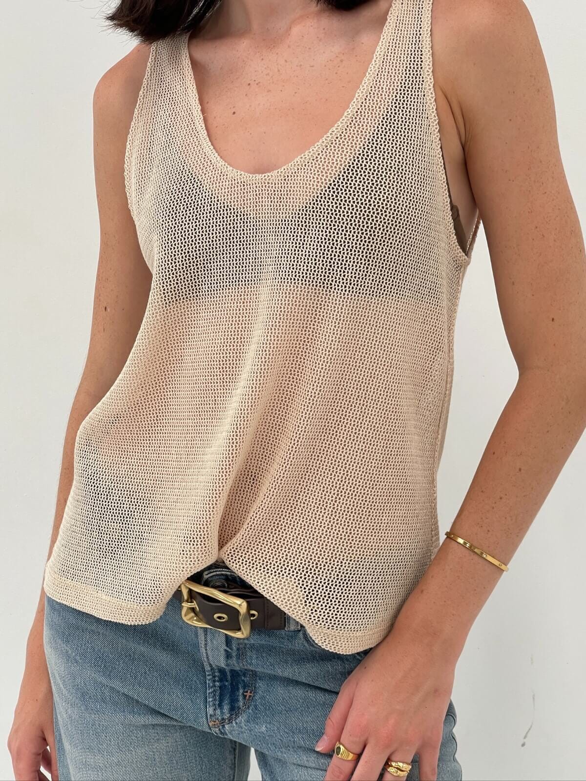 Curveball Unisex Tank - Bone Tops Viktoria & Woods 