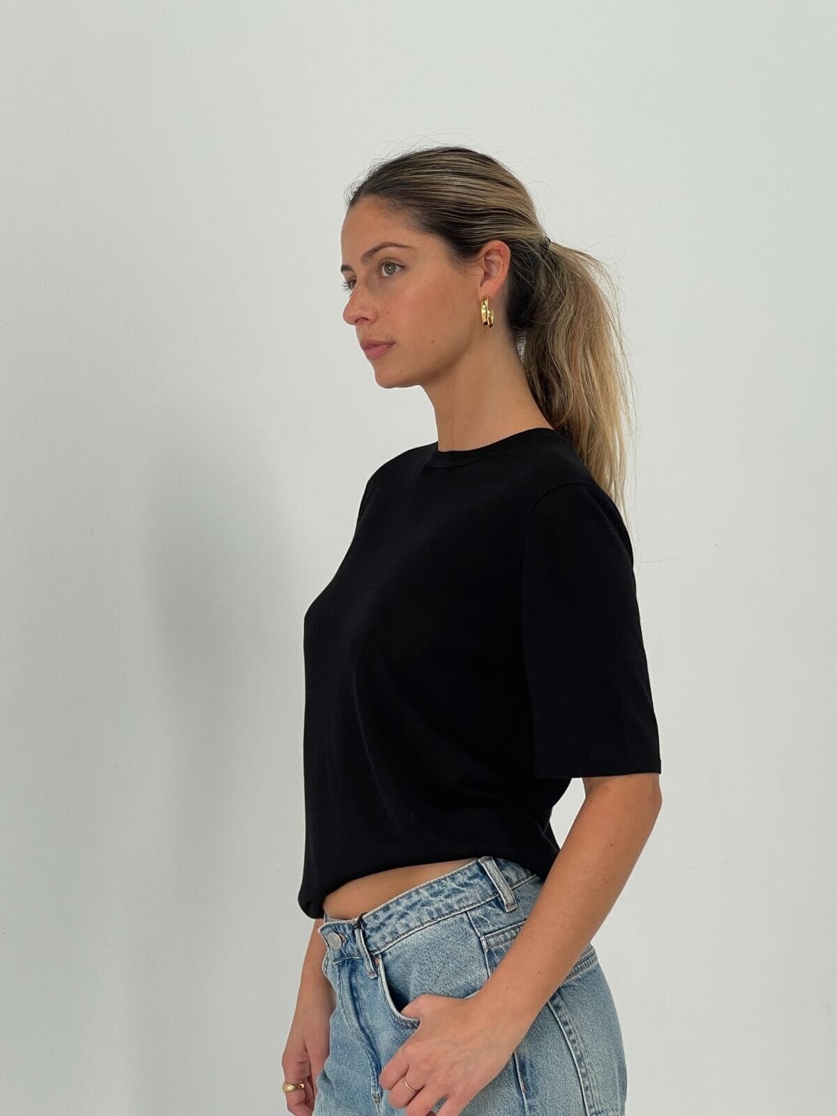 Viktoria & Woods | Ember Knit Tee - Black | Perlu