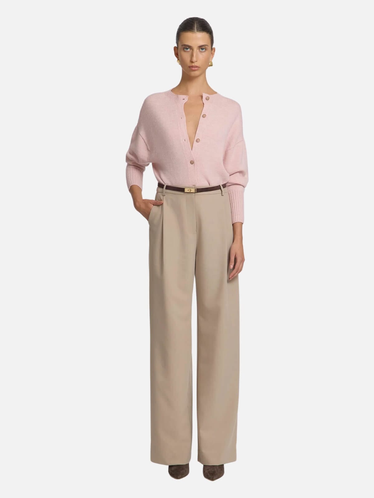 Viktoria & Woods | Hart Merino Cardigan - Rose Marle | Perlu