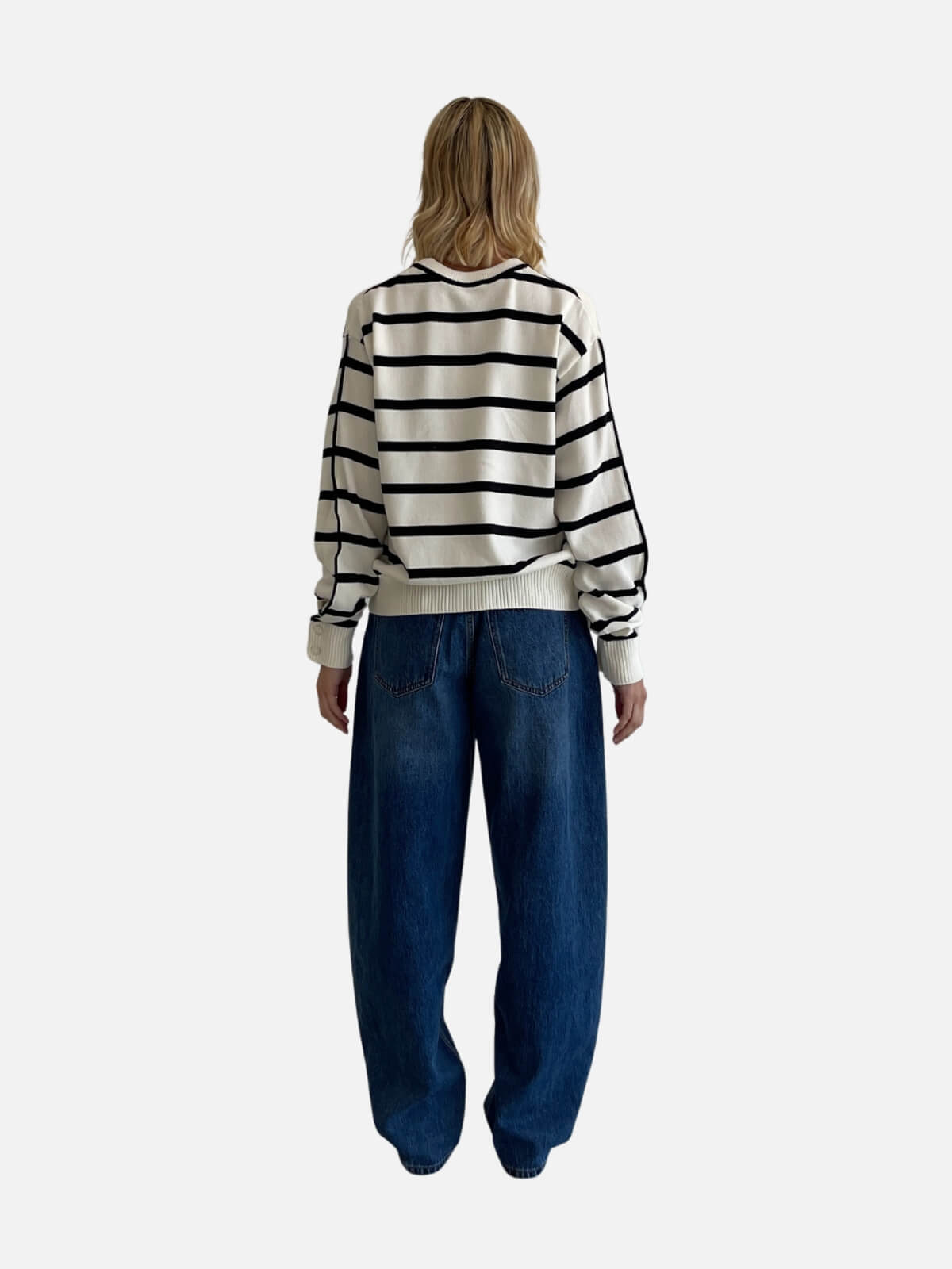 Scenario Knit - Ivory/Black Stripe