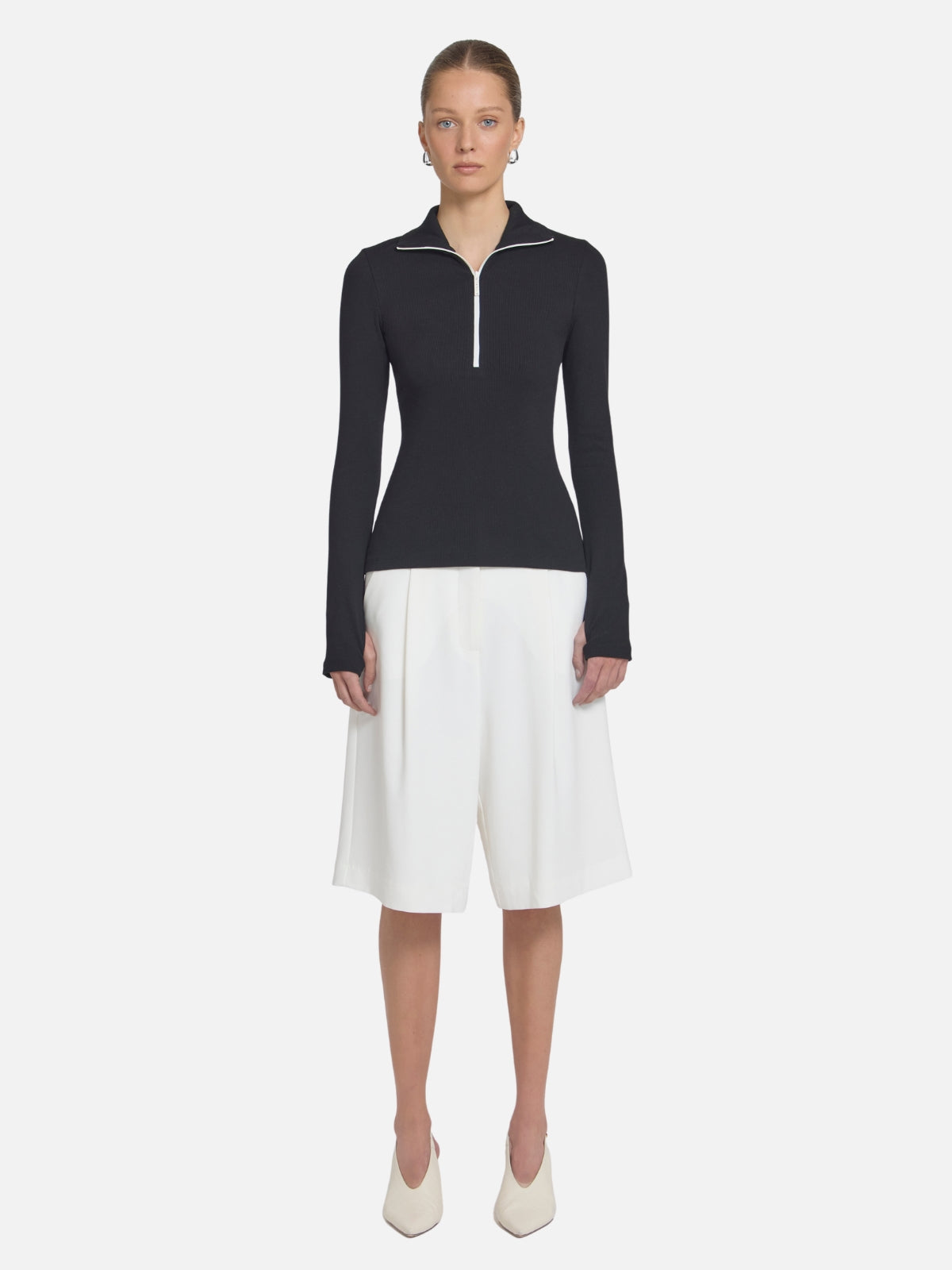 Summit Rib Turtleneck - Black