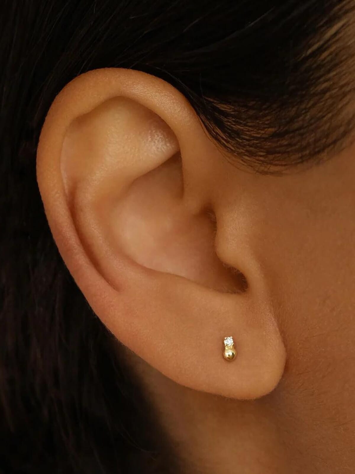 By Charlotte | 14K Gold Cosmic Diamond Stud Earring (Single) | Perlu