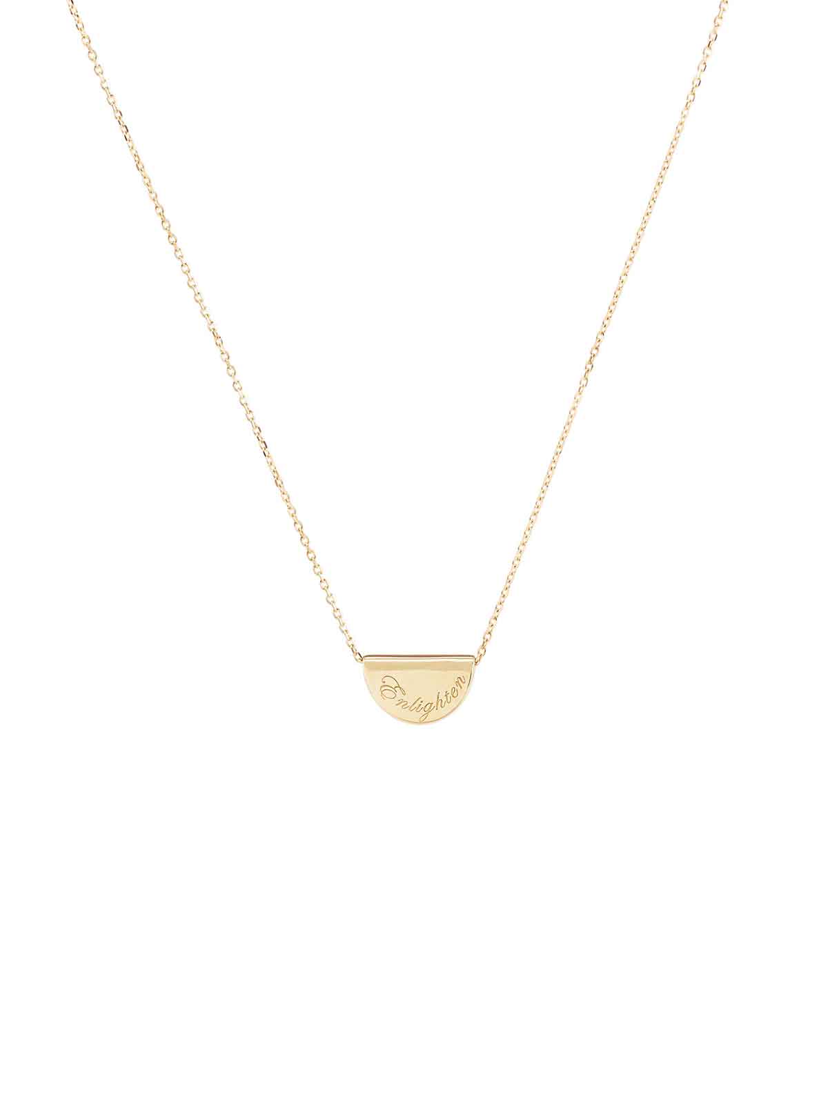 By Charlotte I 14k Gold Mini Lotus Necklace Solid Gold I Perlu