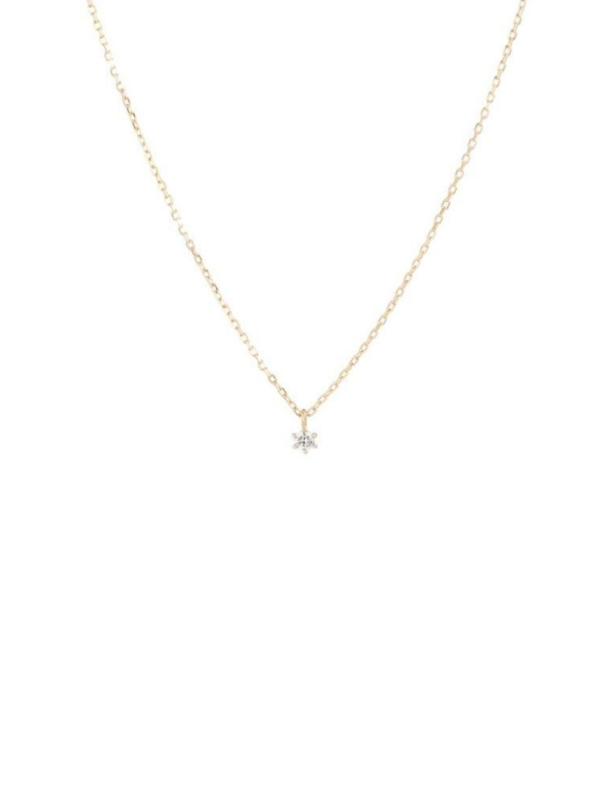 By Charlotte 14k White Gold Sweet Drop Diamond Necklace