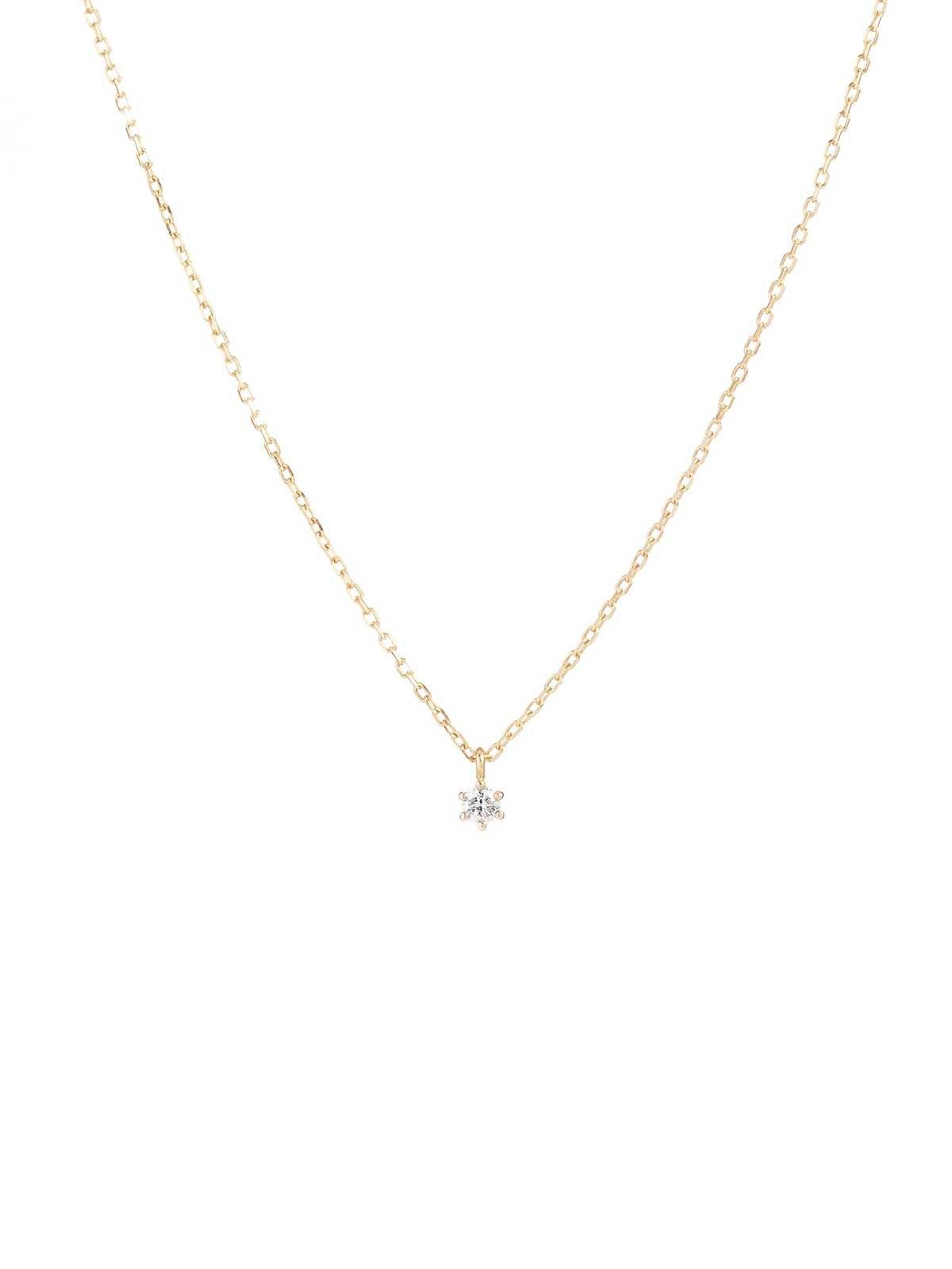 By Charlotte I 14k Gold Sweet Drop Diamond Necklace I Perlu
