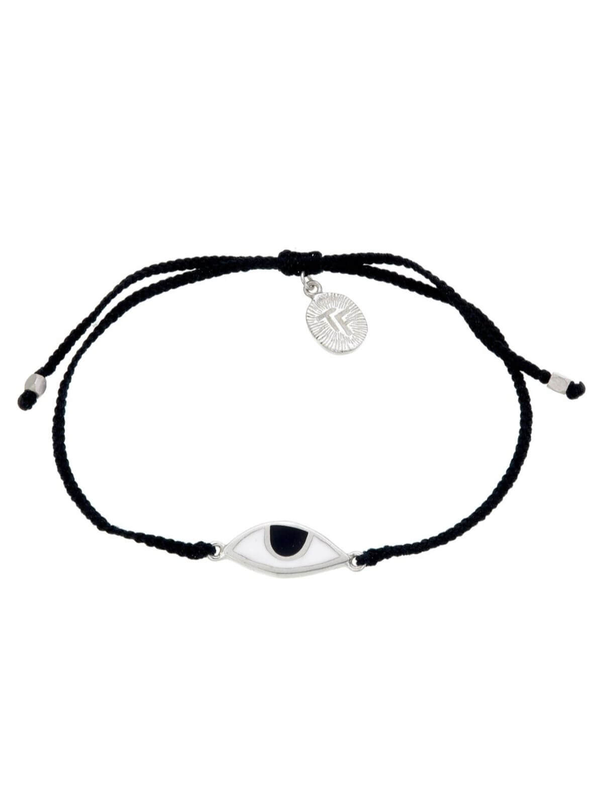 Woven Third Eye Bracelet | Silver - Black