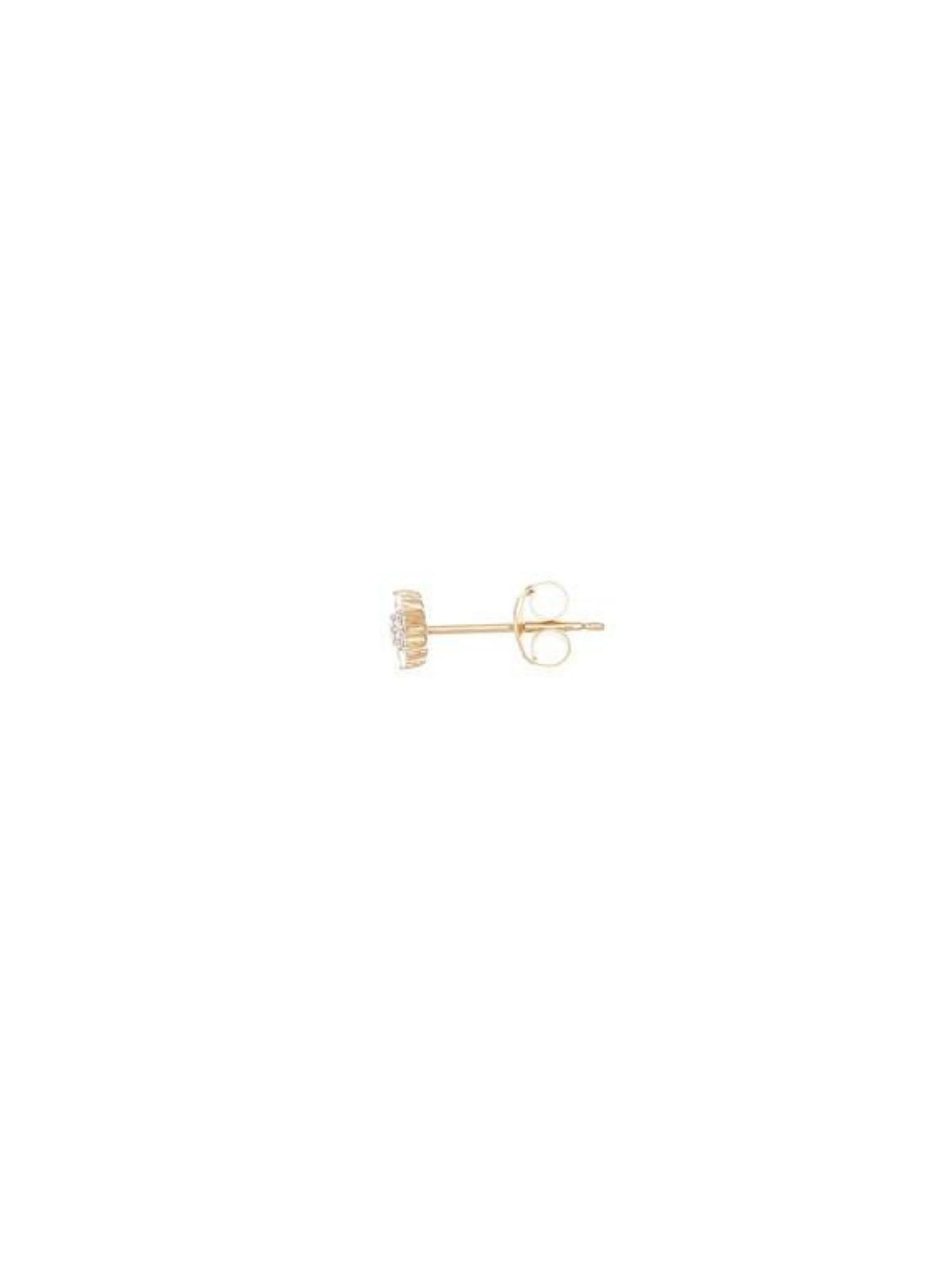 14k Gold Crystal Lotus Flower Earring - Single (Pair $298) Earrings By Charlotte 