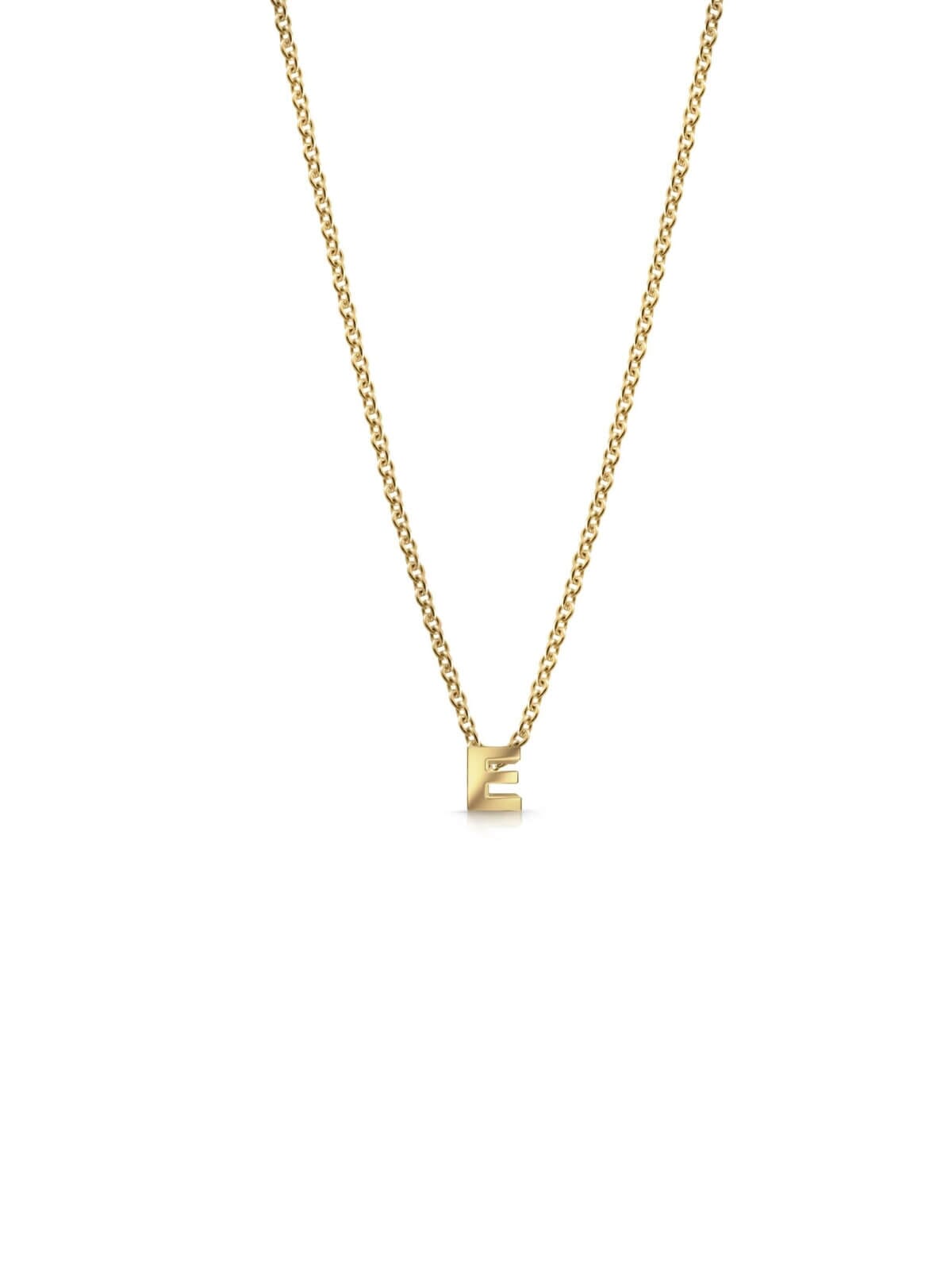 Bianko | Initial Pendant Necklace - E - Gold | Perlu