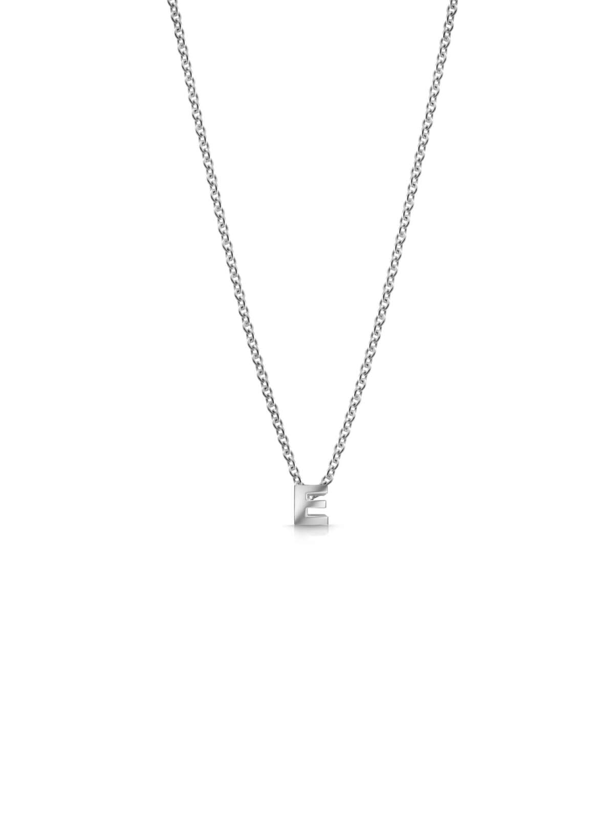Bianko | Initial Pendant Necklace - E - Silver | Perlu