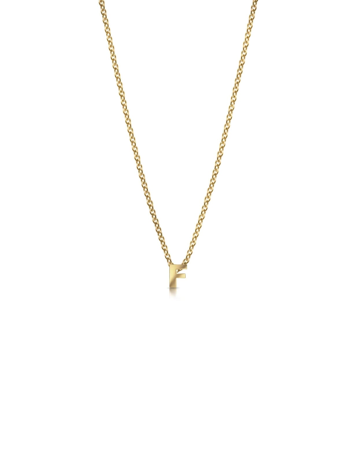 Bianko | Initial Pendant Necklace - F - Gold | Perlu