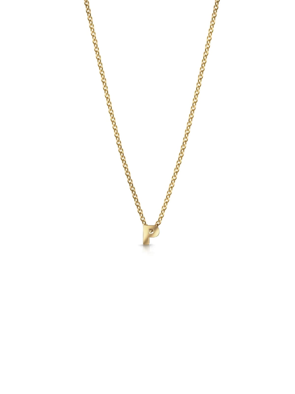 Bianko | Initial Pendant Necklace - P - Gold | Perlu
