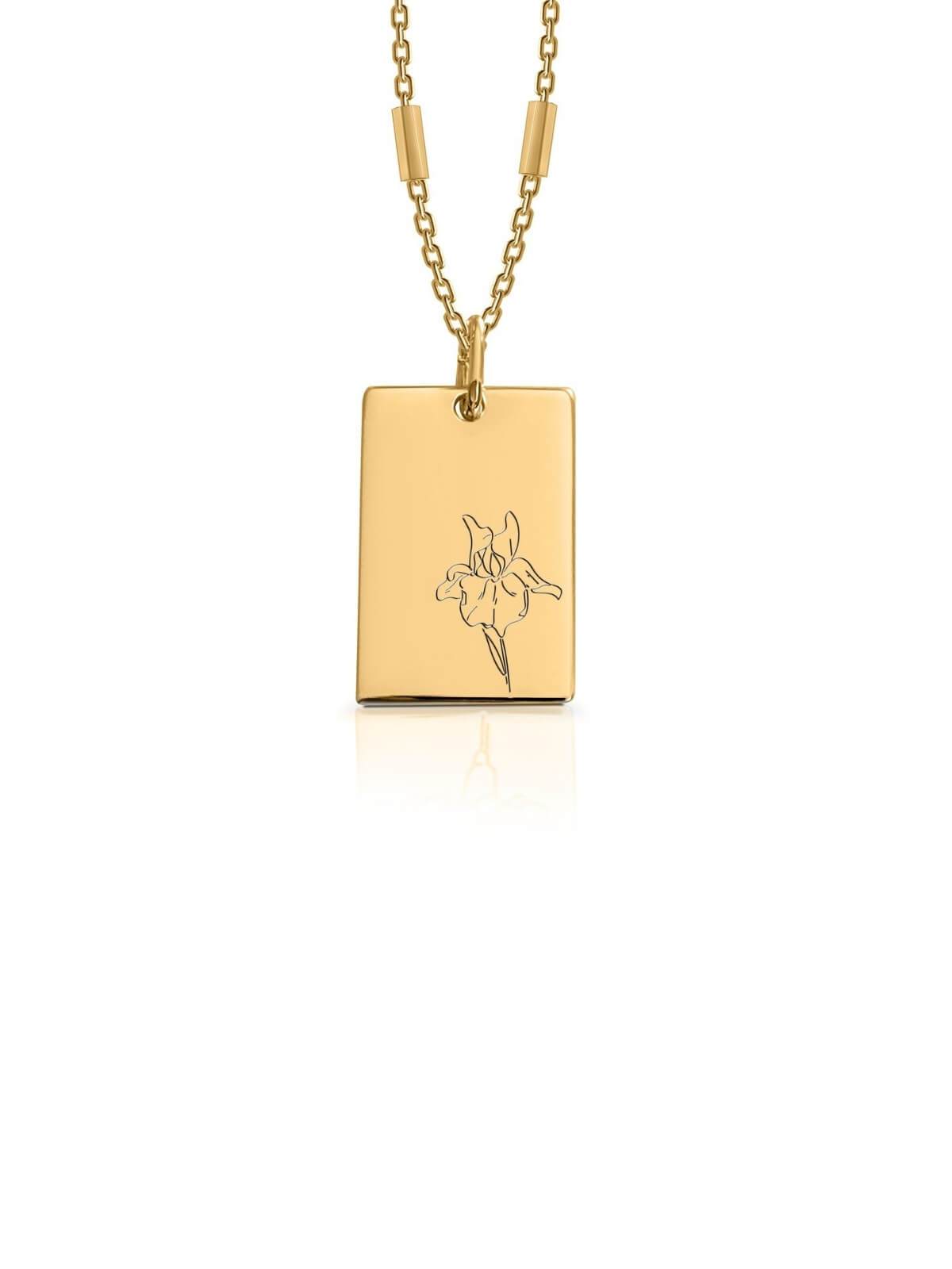 Birth Month Flower Necklace February - Gold | Perlu