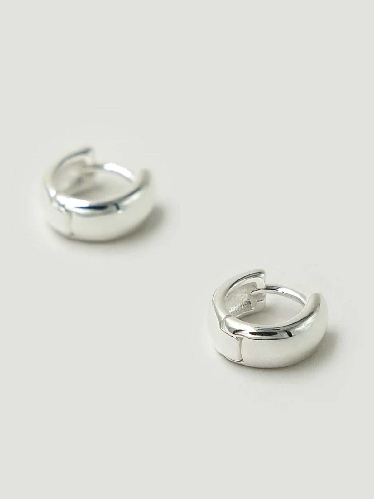Brie Leon | 925 Solid Micro Sleeper Earrings - Silver | Perlu