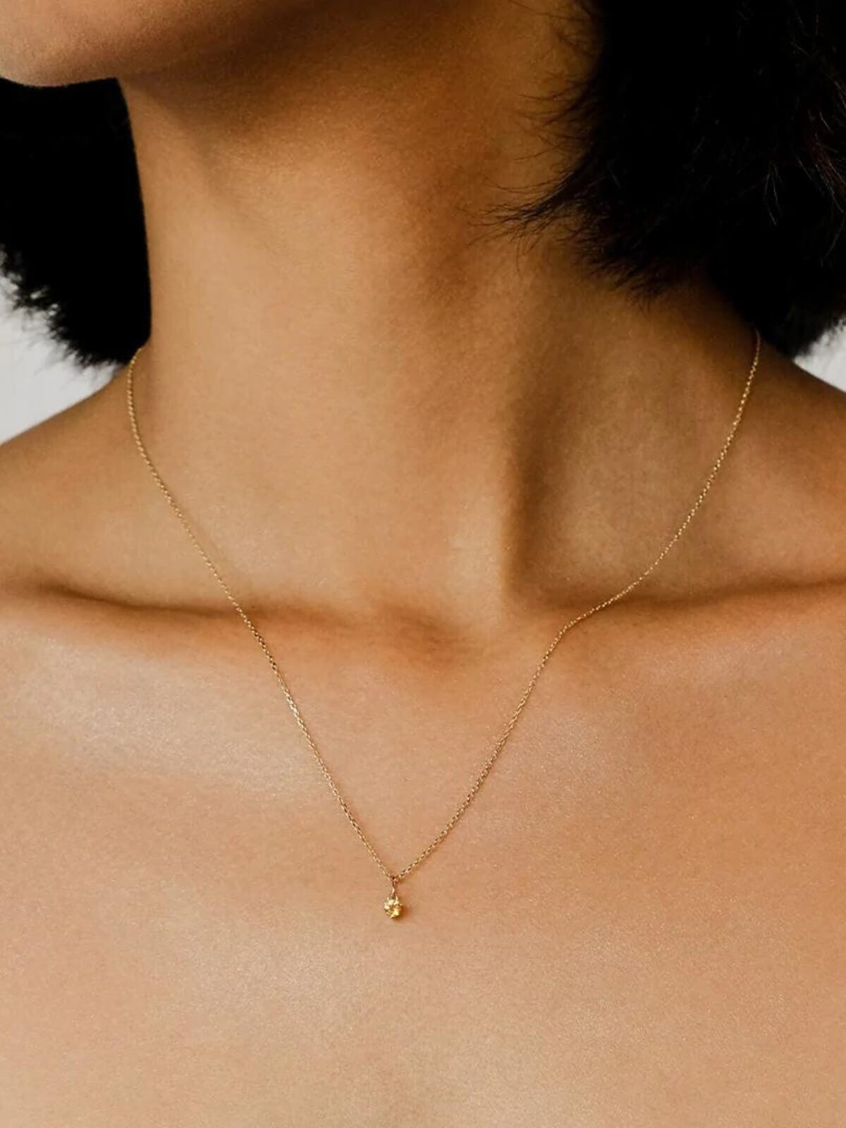 By Charlotte | 14k Gold Always In My Heart Birthstone Necklace Pendant - November - Citrine | Perlu