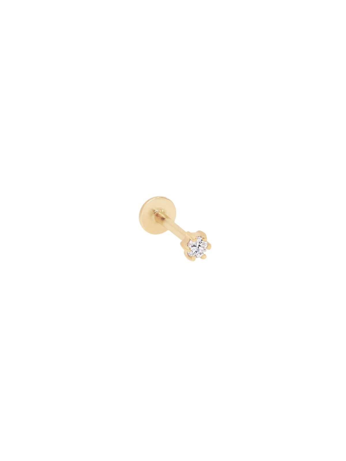 By Charlotte | 14K Gold Diamond Sweet Droplet Cartilage Flatback Earring | Perlu