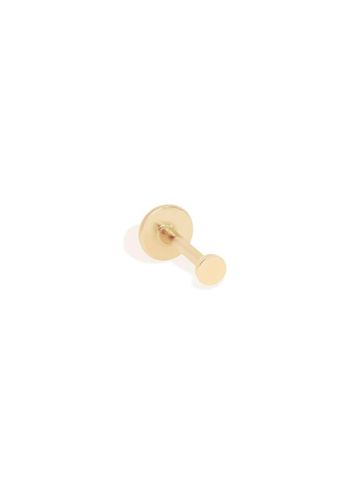 By Charlotte | 14k Gold Lunar Cartilage Flatback Earring | Perlu