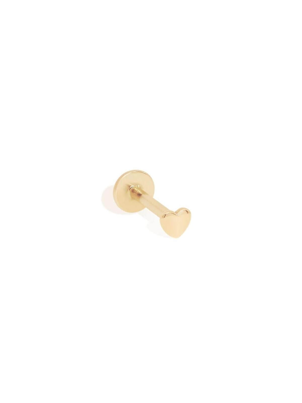 By Charlotte | 14k Gold Sweetheart Cartilage Flatback Earring | Perlu