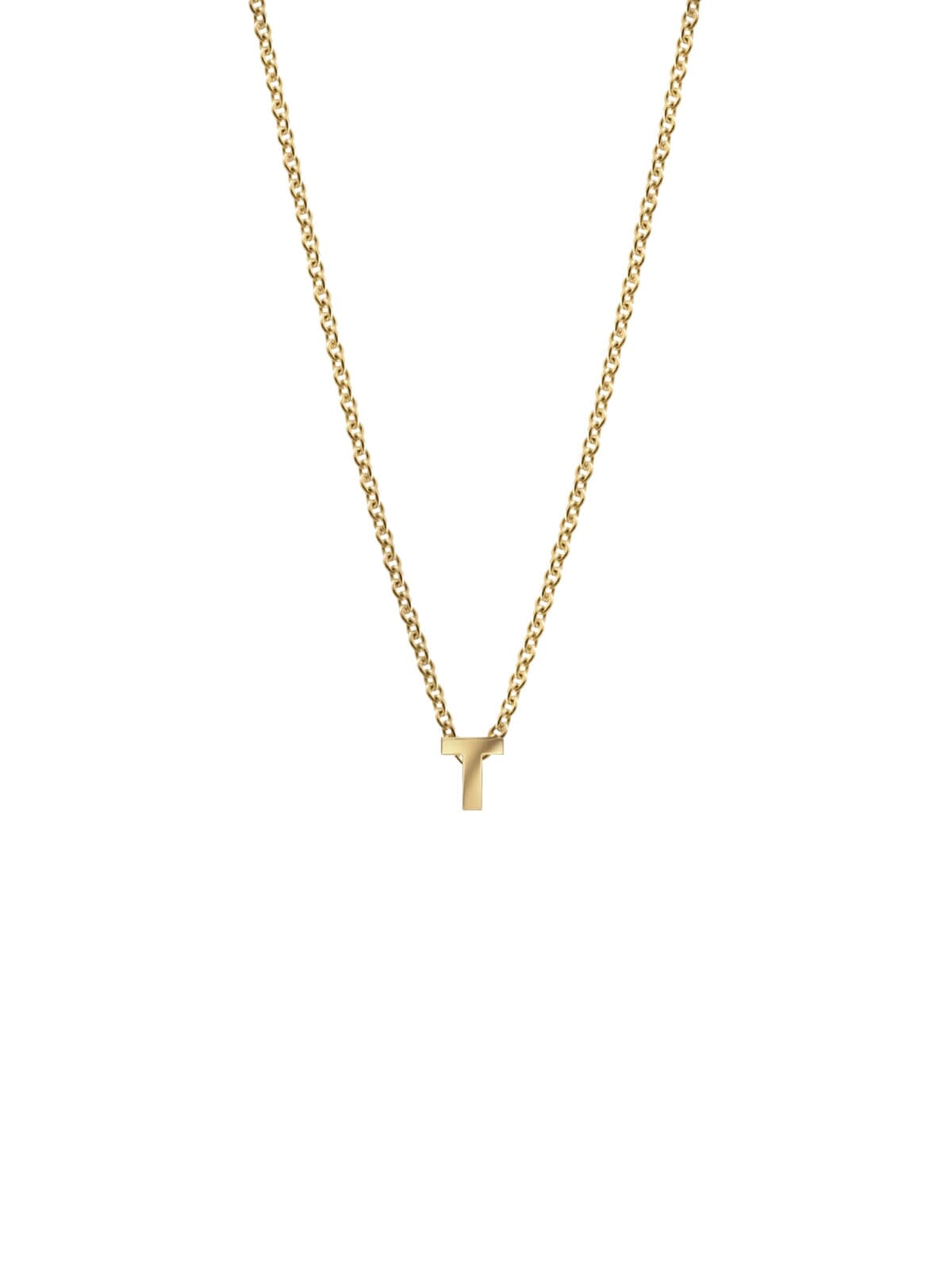 Bianko | Initial Pendant Necklace - T - Gold | Perlu