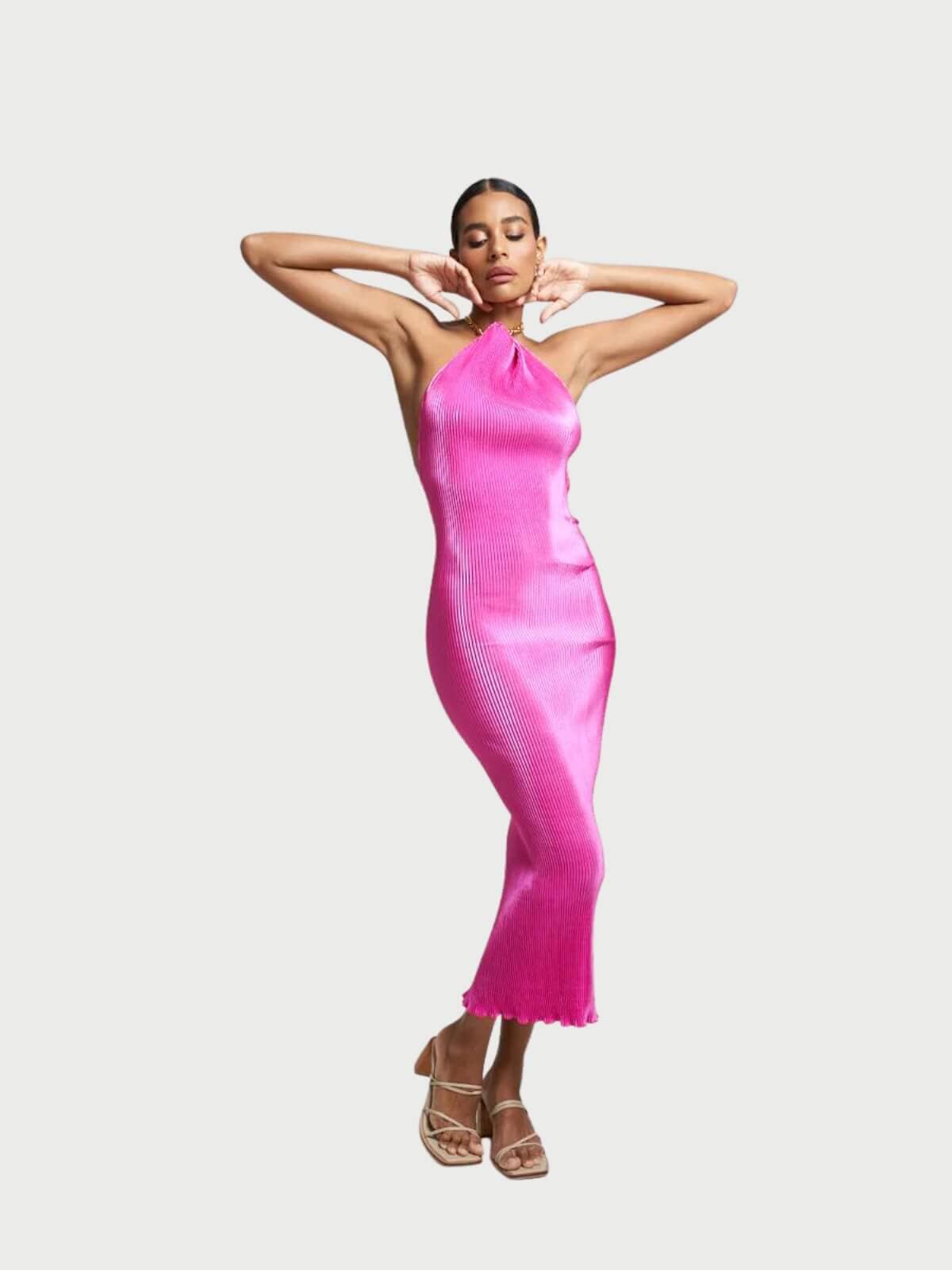L’IDÉE | Klum Chain Gown - Flamingo | Perlu
