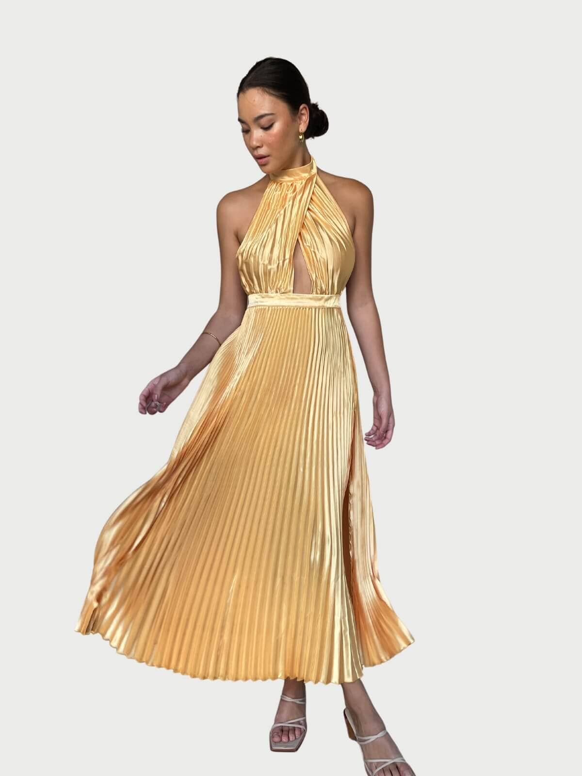 L’IDÉE | Renaissance Split Gown - Mango | Perlu