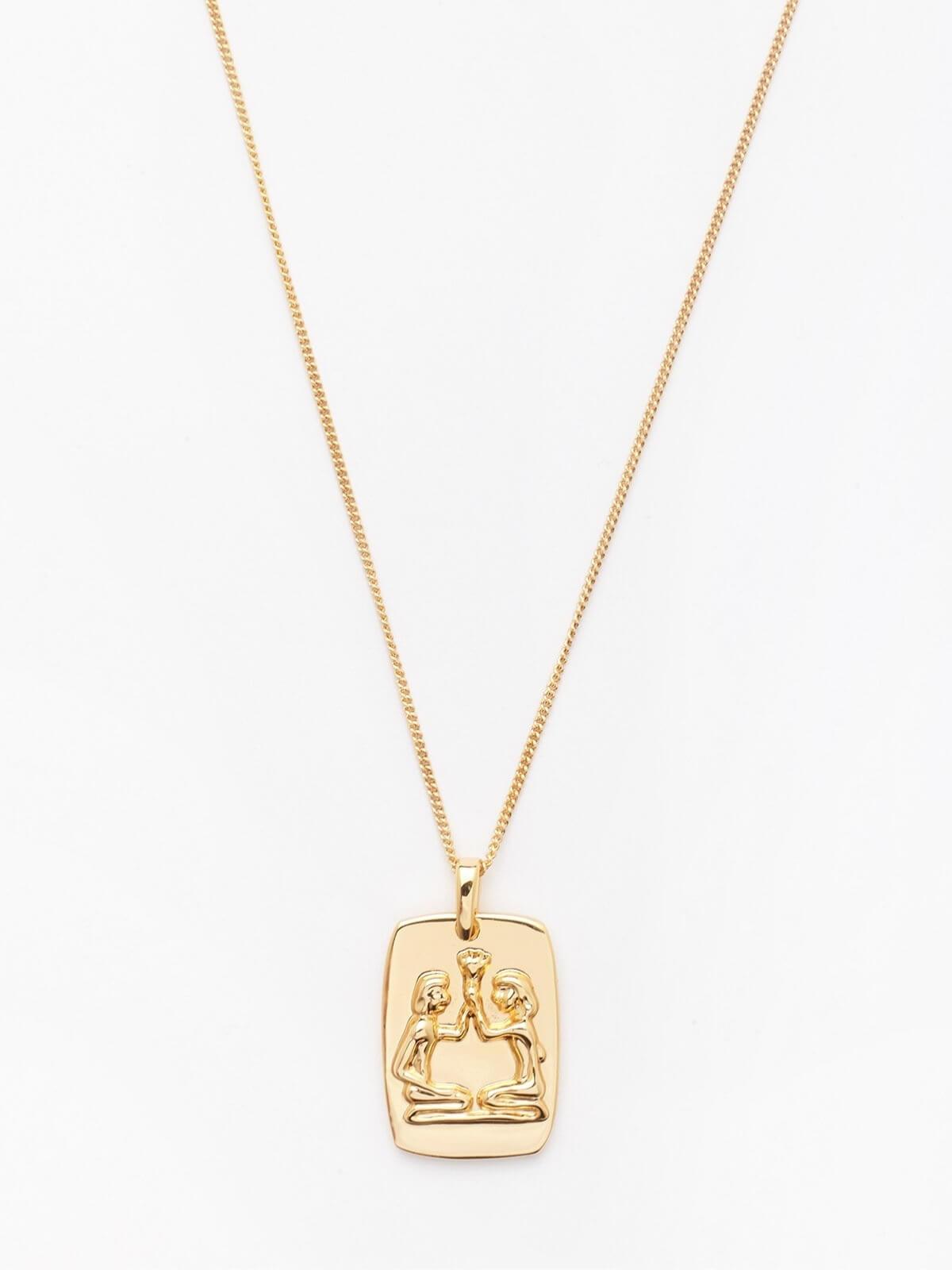 Zodiac Gemini Gold Pendant Necklaces Reliquia 