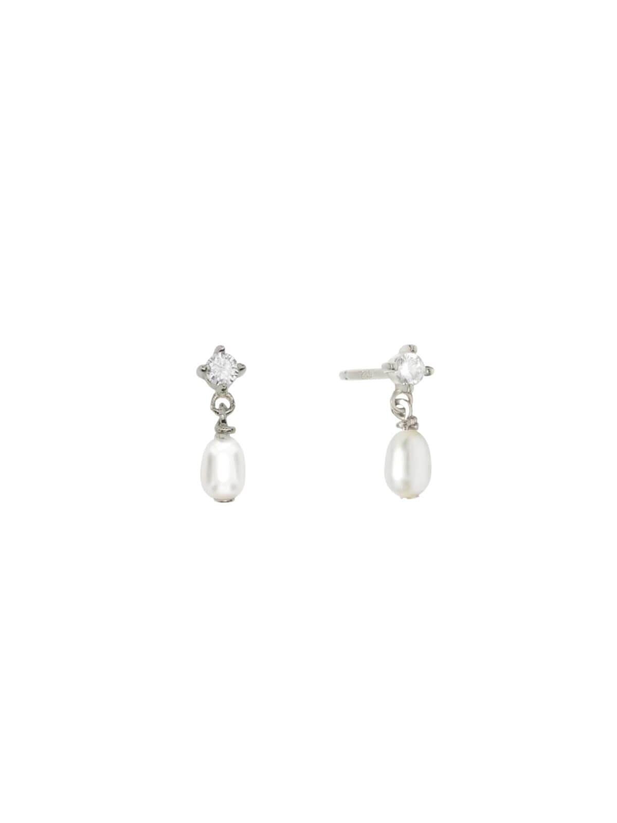 Saint Valentine | Aspen Mini Drop Earrings - Silver | Perlu