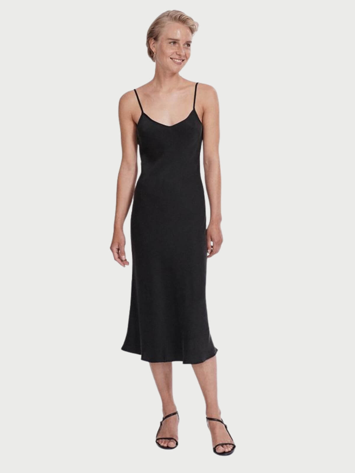 Silk Laundry | 90's Silk Slip Dress - Black | Perlu