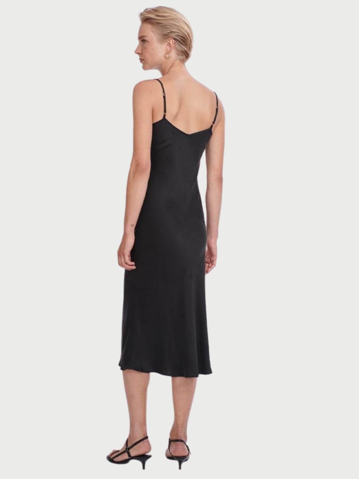 Silk Laundry | 90's Silk Slip Dress - Black | Perlu